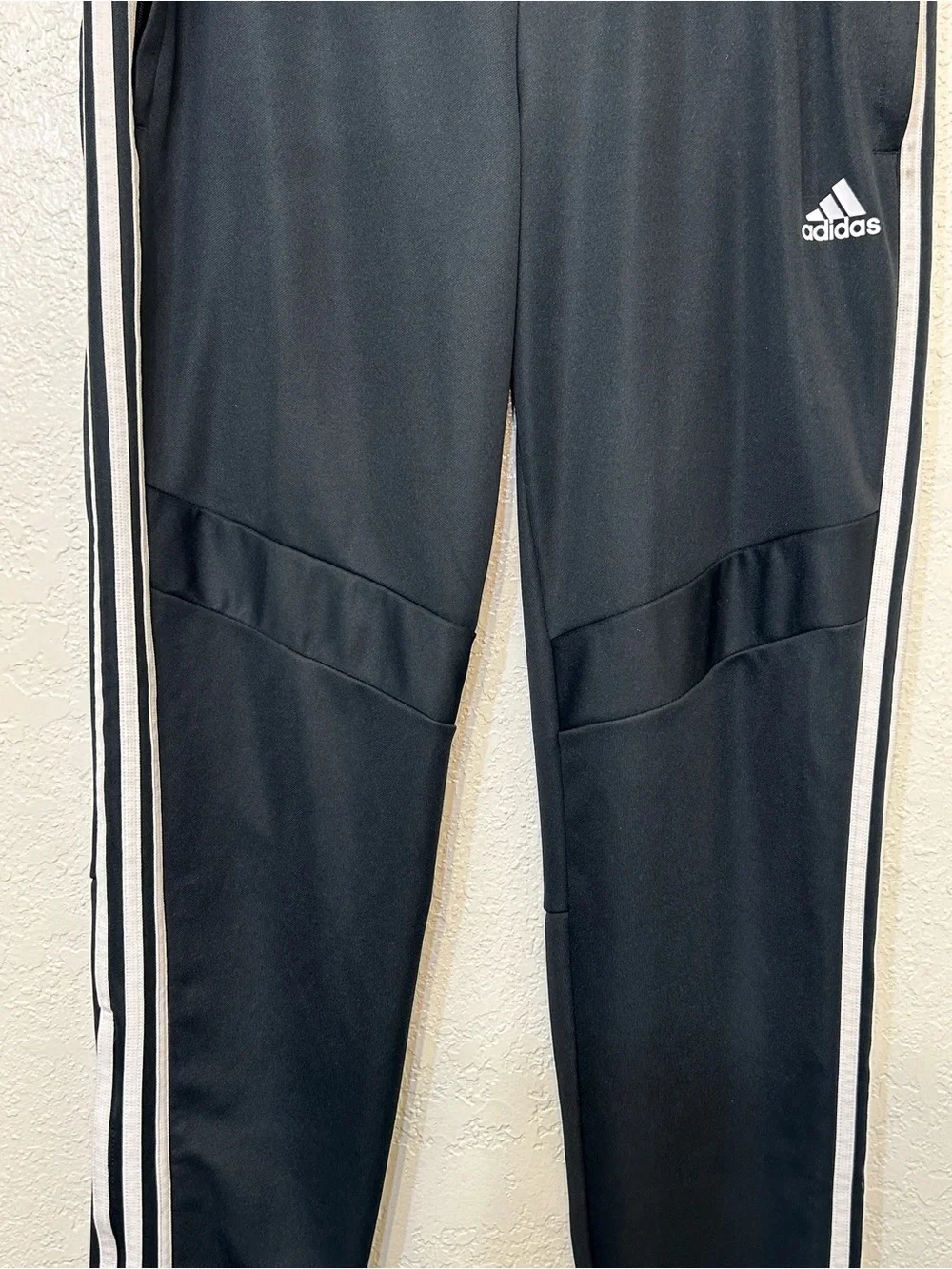 Adidas Grey Joggers with White Side Stripes size Large